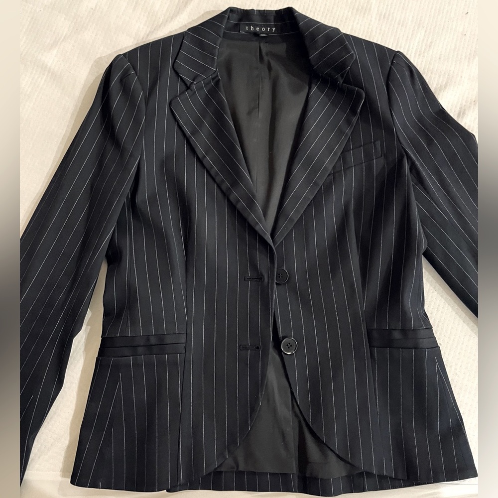Theory Pinstripe Jacket in Cotton